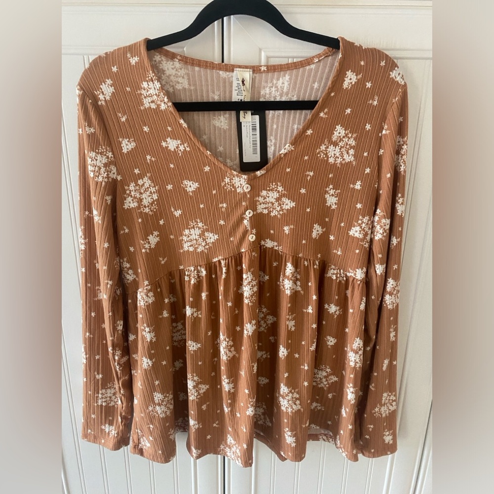 Vanilla Bay Floral Babydoll Style Top